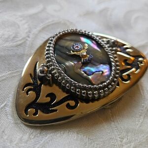 Vintage B.P.O.E. Fraternity Order Abalone Brass Buckle